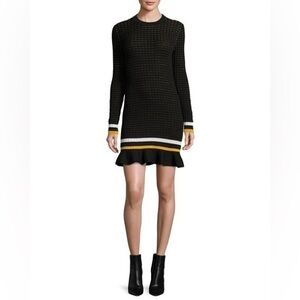 3.1 Phillip Lim Striped Ruffle Hem Knit Dress, Size M, Gently Worn